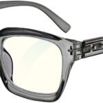 GLASSA Blue Light Blocking Glasses PCG 014, +1,50 dio, sivé transparentné