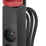 EMOS 3 zásuvky, 1,5 m, vypínač, USB čierny