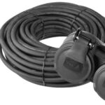 EMOS Predlžovací kábel gumový 15 m čierny