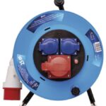 EMOS Gumový predlžovací kábel na bubne – 3 zásuvky, 25 m, 1,5 mm2