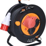 Solight vonkajší predlžovací prívod na bubne, 400 V + 230 V, 25 m, gumový kábel 3× 1,5 mm2, IP