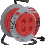 EMOS PVC kábel na bubne s pevným stredom – 4 zásuvky, 25 m, 1,5 mm2