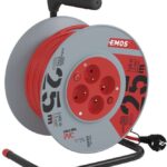 EMOS PVC kábel na bubne s vypínačom – 4 zásuvky, 25 m, 1,5 mm2