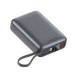 Swissten 20000 mAh 45W s integrovaným káblom USB-C vesmírne strieborná