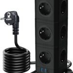 TOPREK USB Vertical Power Strip TP-VE3U13E